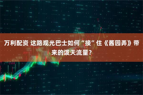 万利配资 这路观光巴士如何“接”住《酱园弄》带来的泼天流量？