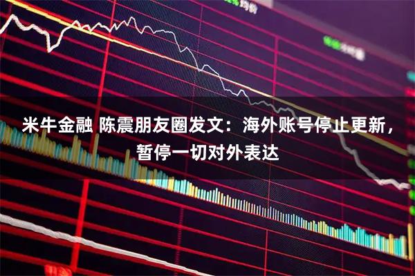米牛金融 陈震朋友圈发文：海外账号停止更新，暂停一切对外表达