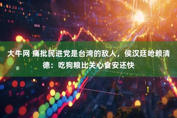 大牛网 痛批民进党是台湾的敌人，侯汉廷呛赖清德：吃狗粮比关心食安还快